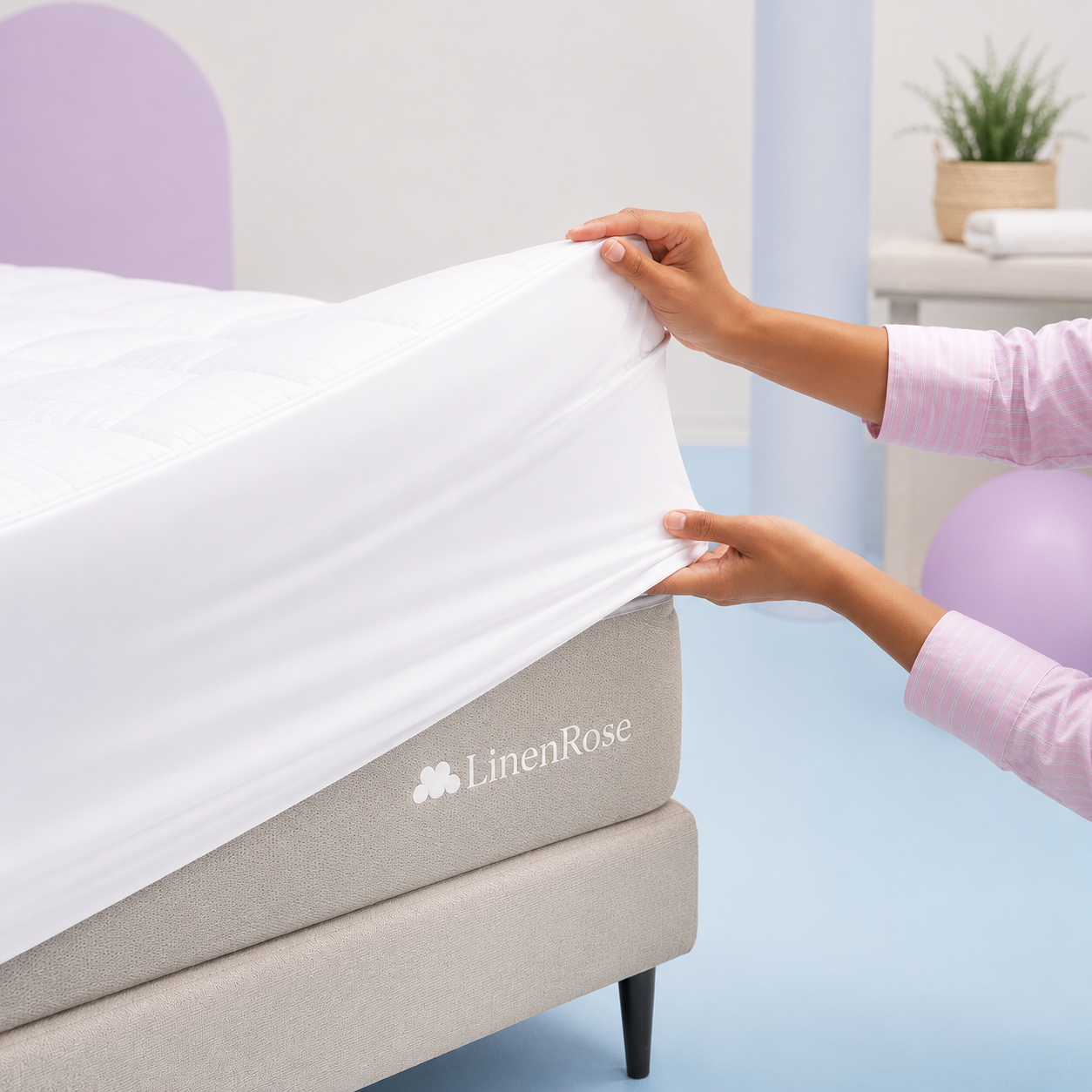 Linen&Rose - Surmatelas 1000 GSM de luxe matelassé haut de gamme
