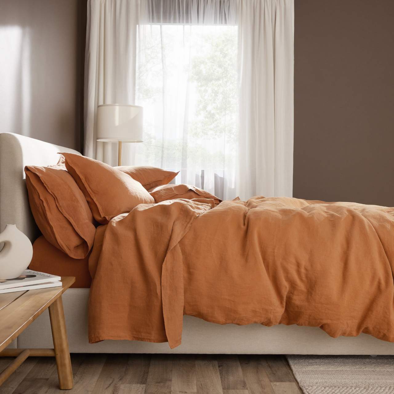 Linen&Rose - Drap plat en lin Européen