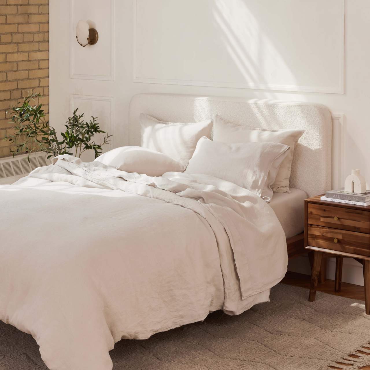 Linen&Rose - Drap plat en lin Européen