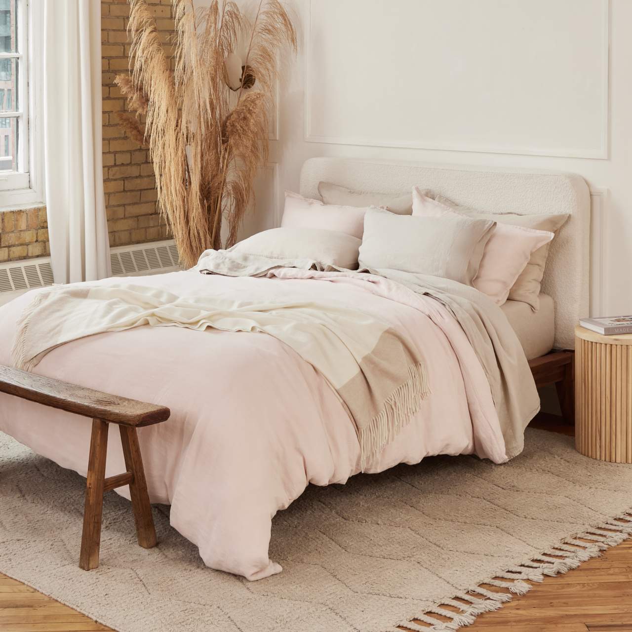 Linen&Rose - Drap plat en lin Européen